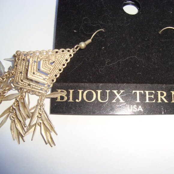 Bijoux Terner Gold Dangly Long Earrings New - Picture 2 of 3